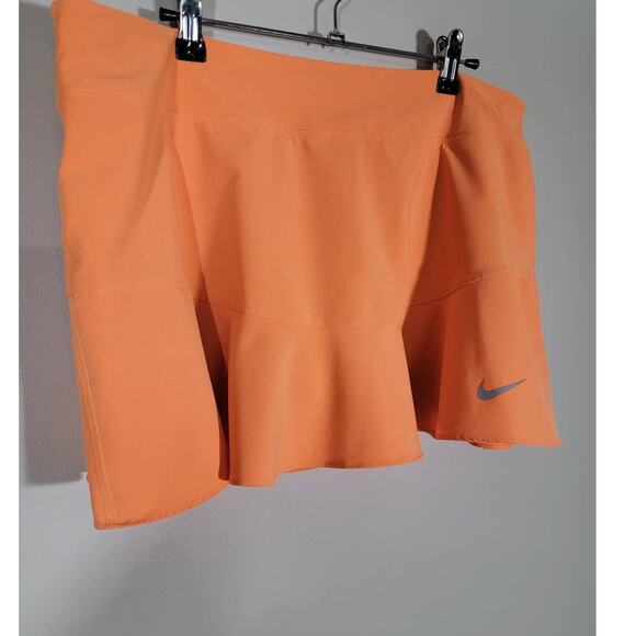 Nike Women's Dri Fit Mini Skort Elastic Waist Stretch Pull on Orange Size XL - Picture 2 of 8